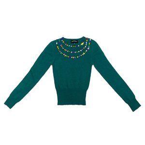 TTE Cashmere Sweater with Jewels - Green